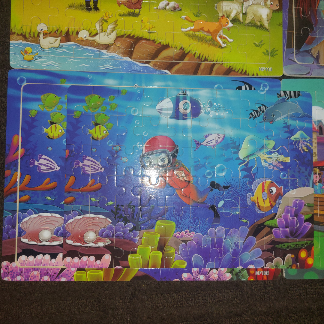 Kids Children's Look & See 60pc Puzzle Boards Like New/EUC image indicator(2)