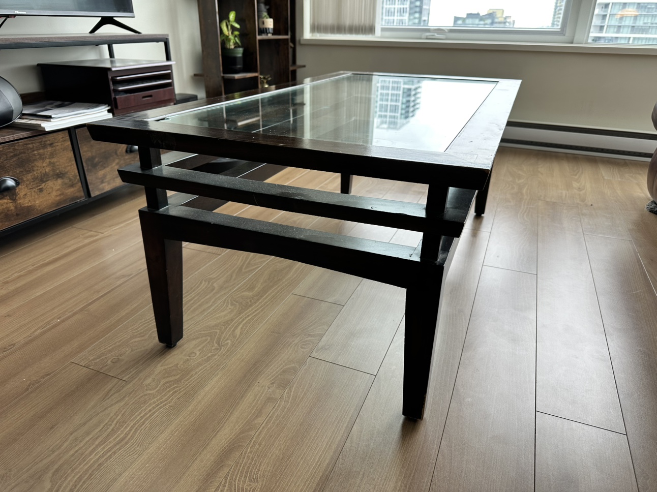 Modern Wood and Glass Table