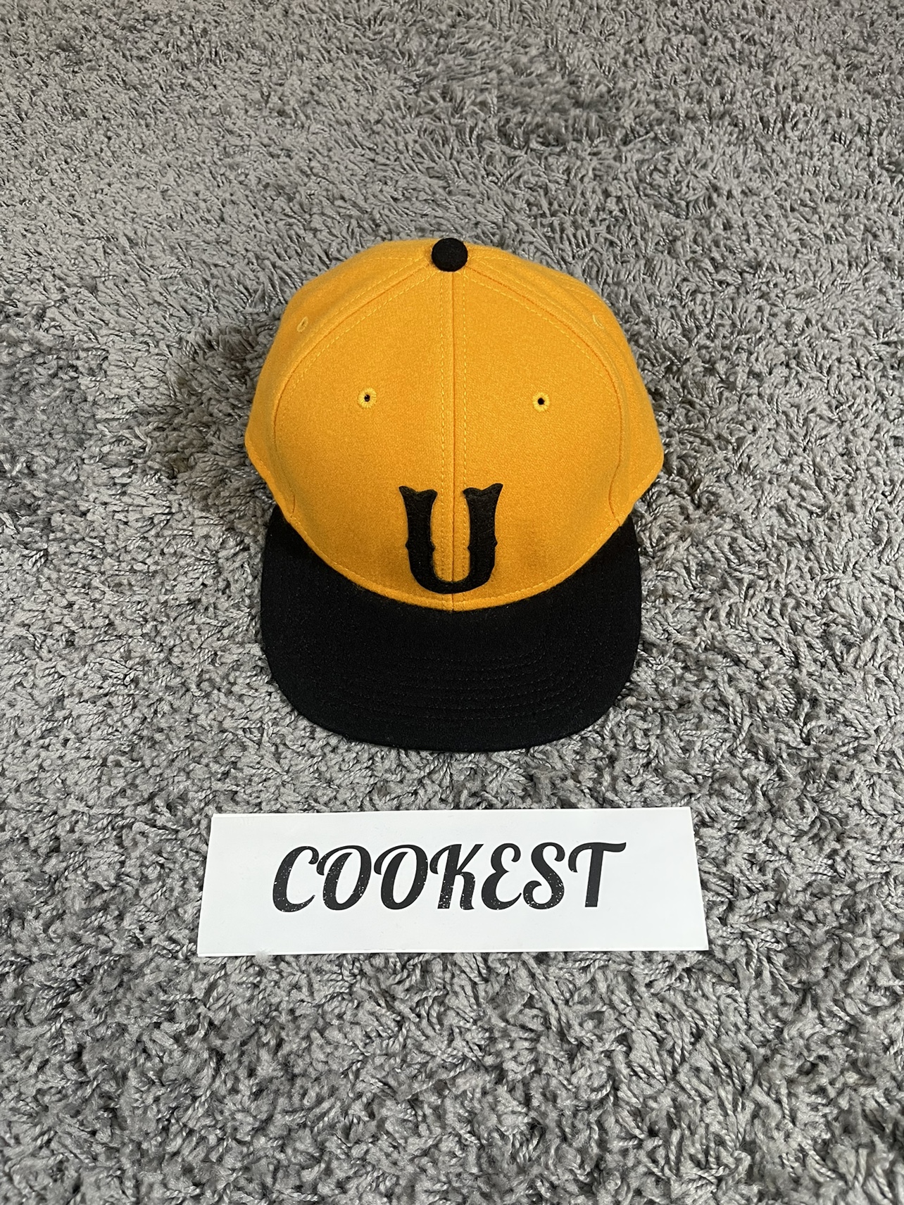 Undefeated Born Not Made U Logo Snapback Cap Hat Black thumbnail