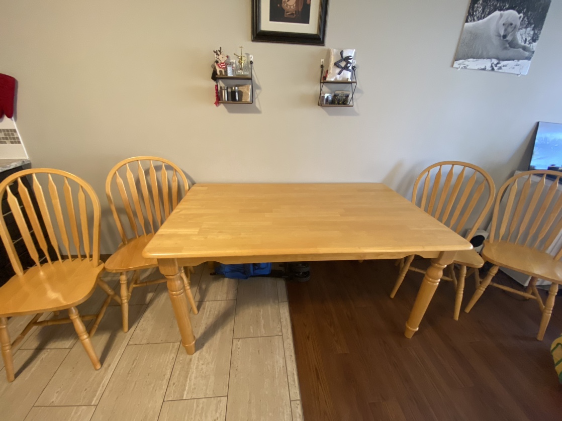 Wood Dining Table With 4 Chairs