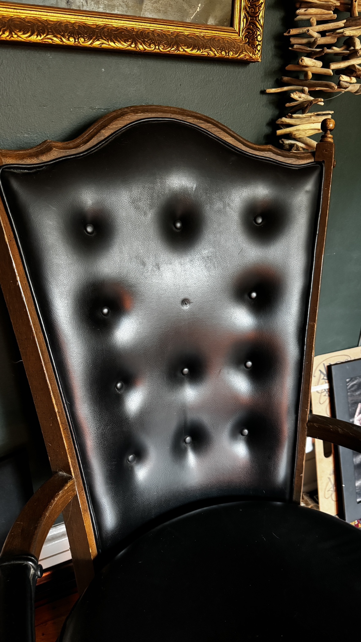 Vintage black leather chair - photo 2