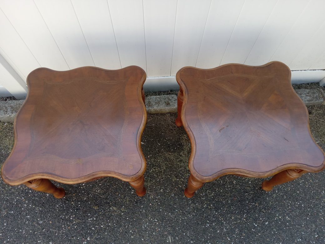 2 wooden side tables