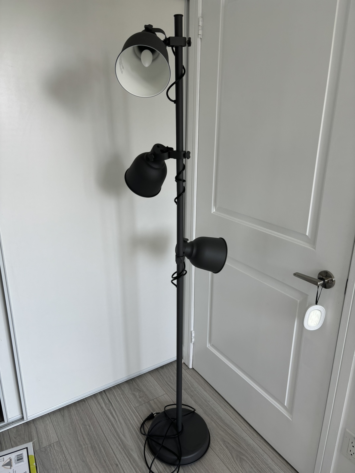 IKEA HEKTAR Floor lamp with 3-spotlights, dark gray
