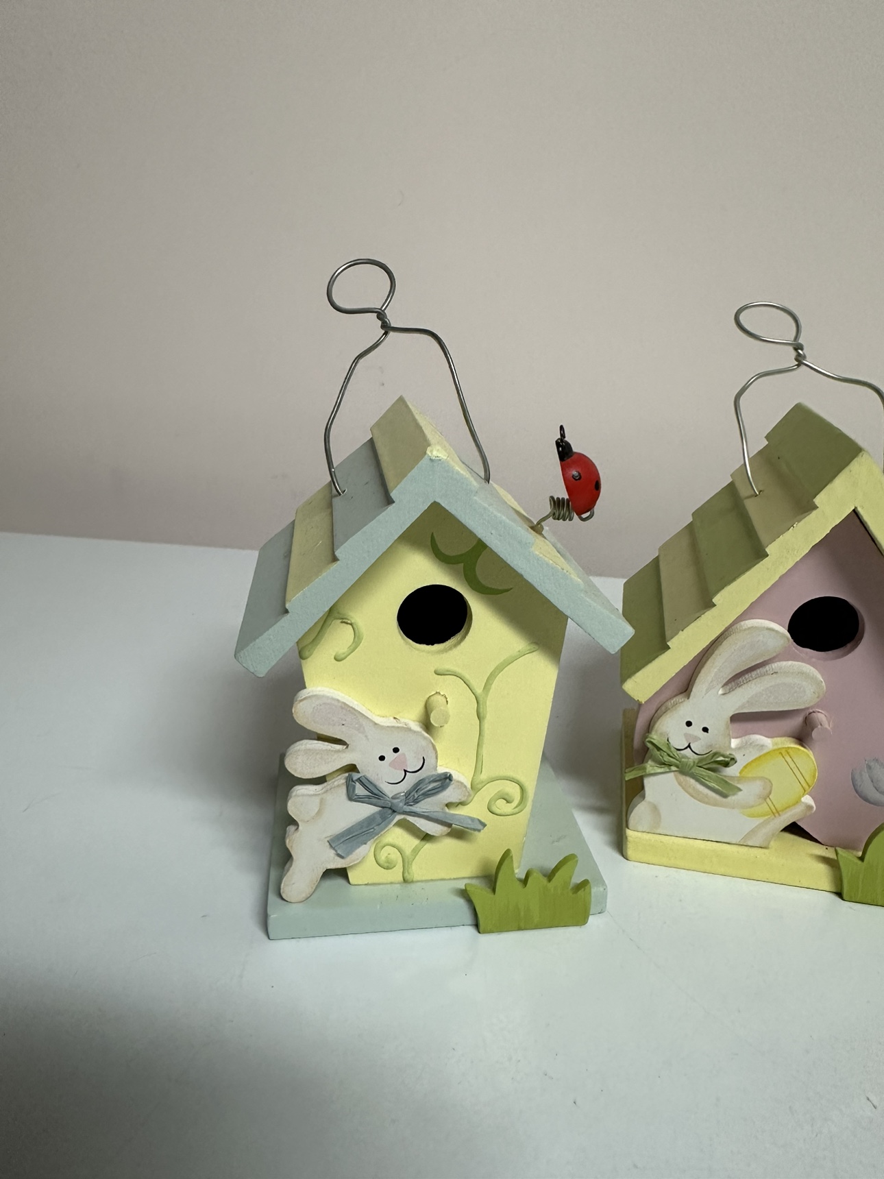 3 Wooden Ornament Bird Houses - photo 2