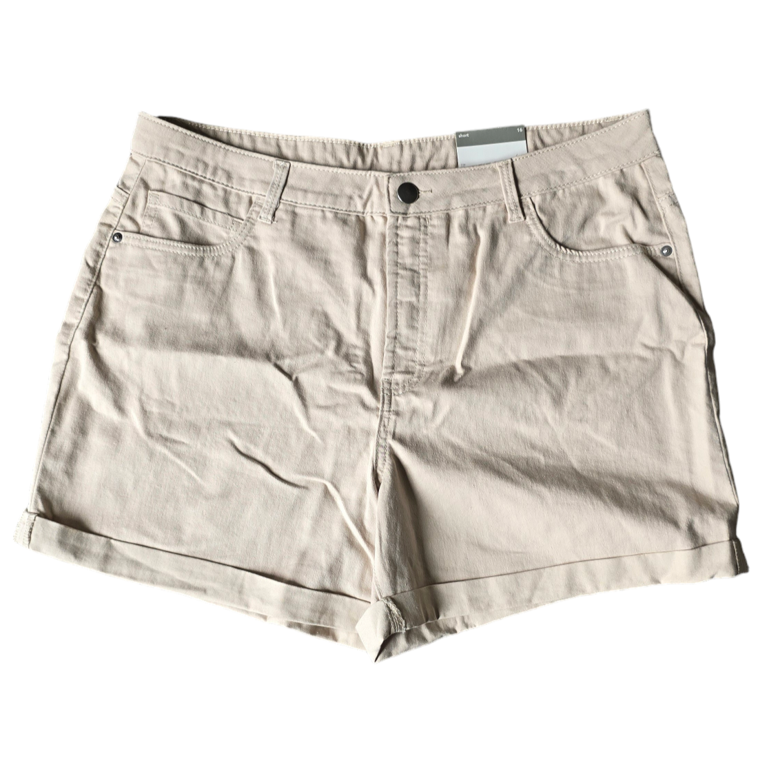 𝅺GEORGE High Waist Casual Retro Neutral Slim Leg Short. Size 16.