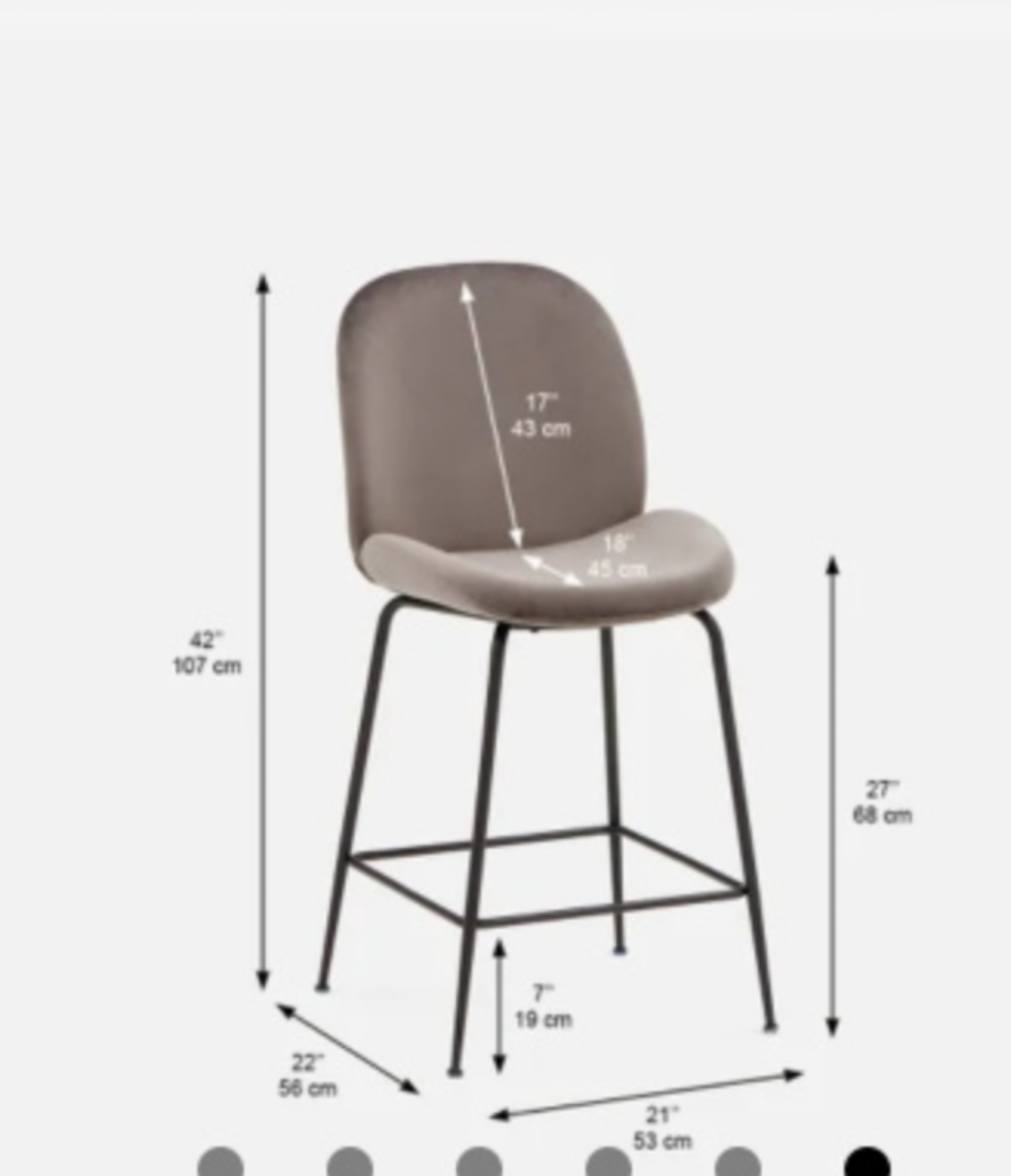 2 velvet counter stools image indicator(4)