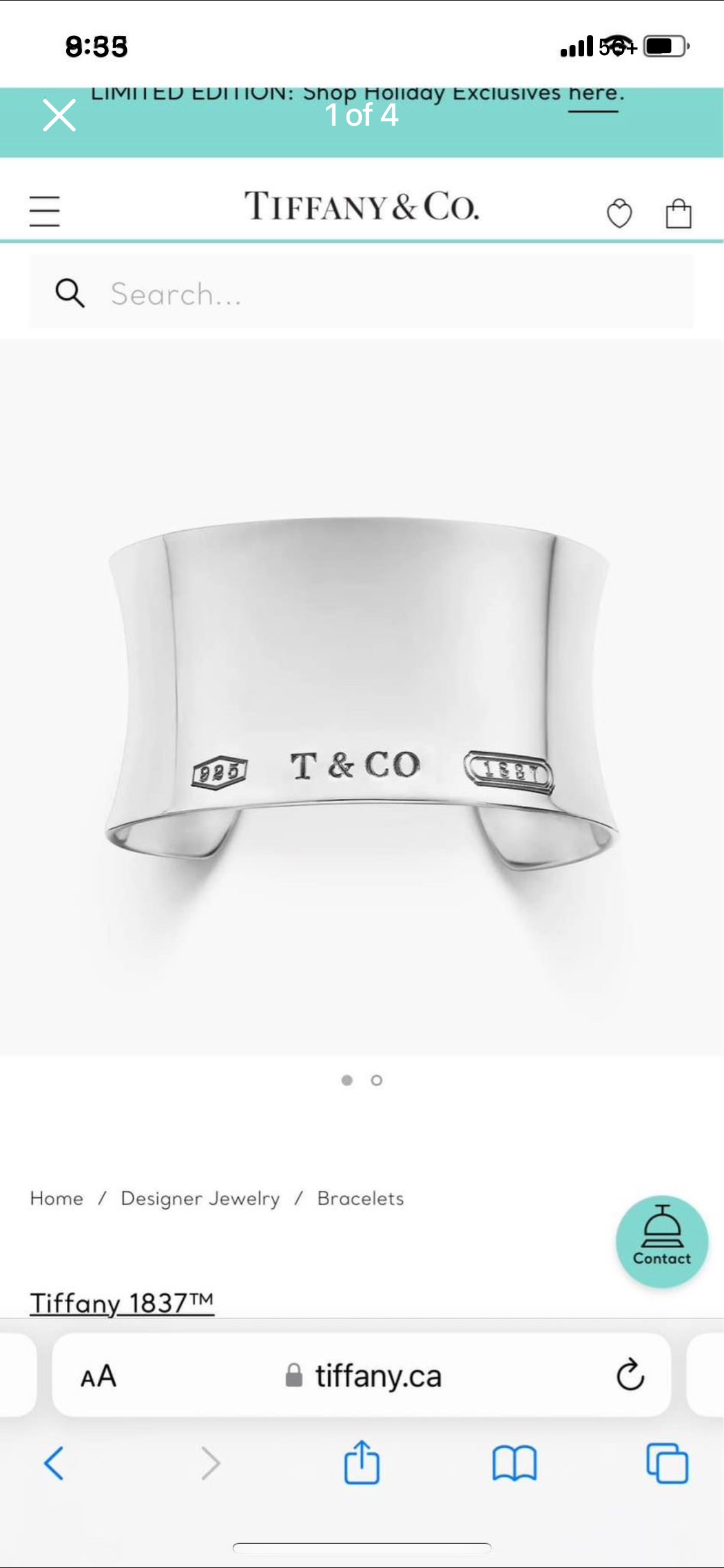 Tiffany & Co.  solid silver bangle bracelet - photo 2