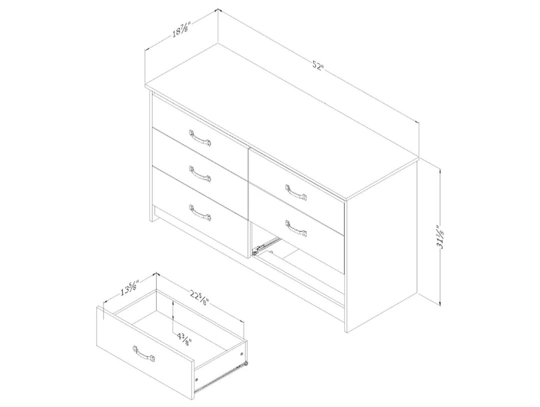 6-Drawer Double Dresser - photo 4