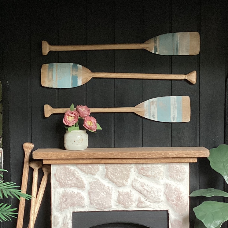 Miniature Vintage Canoe Paddles 1/12 Scale Dollhouse Decor image indicator(2)