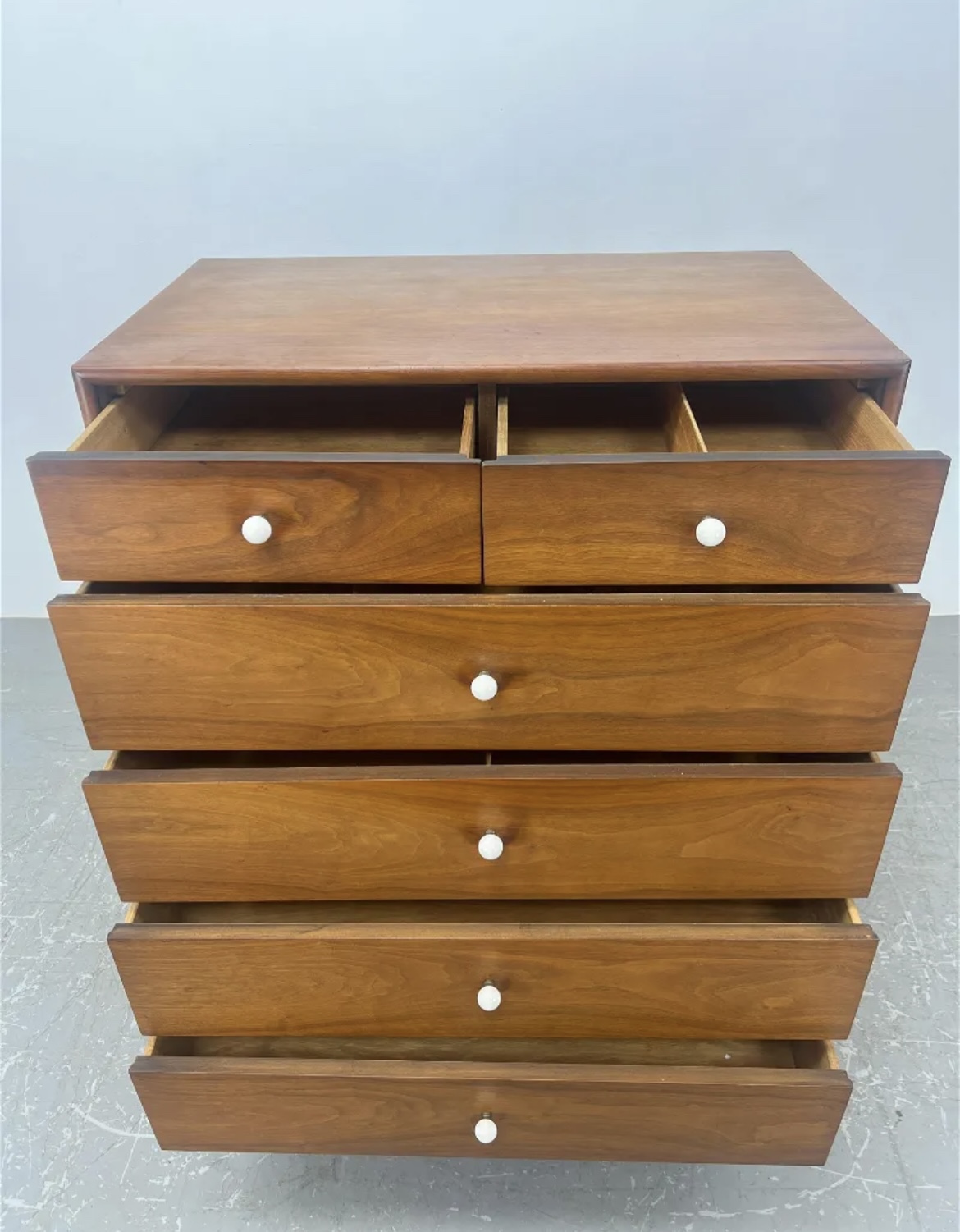 Drexel Kipp Stewart Tall Chest Dresser with white knobs - photo 2