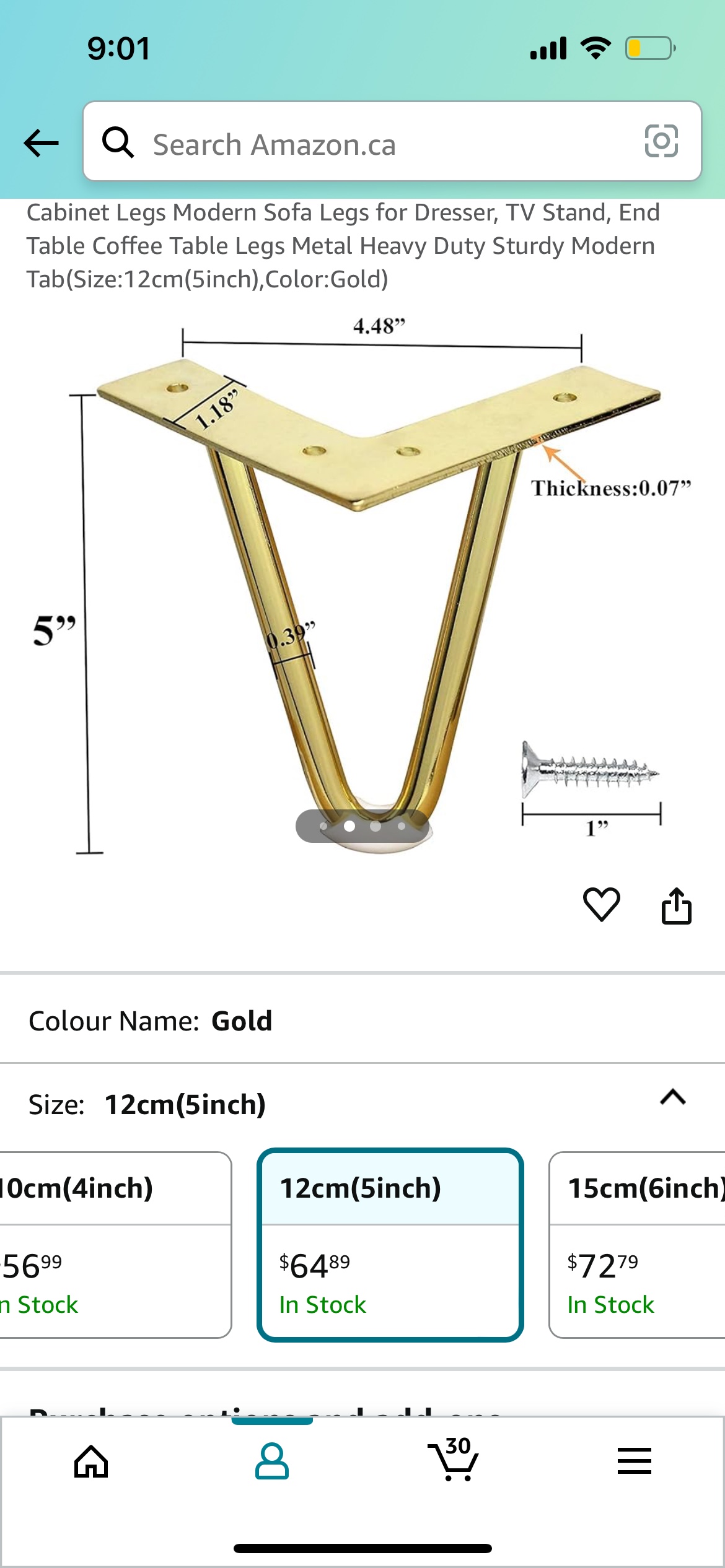 Gold Hairpin Furniture Legs - photo 3