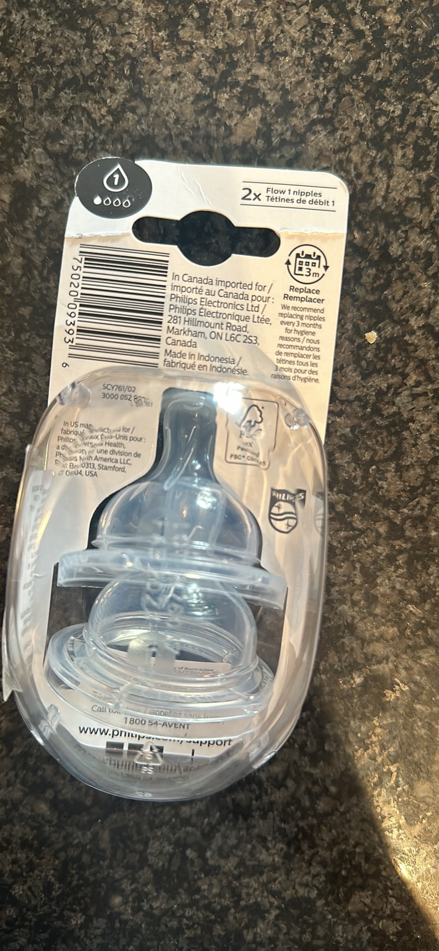 brand new - Philips avent slow flow nipple 0+ image indicator(2)