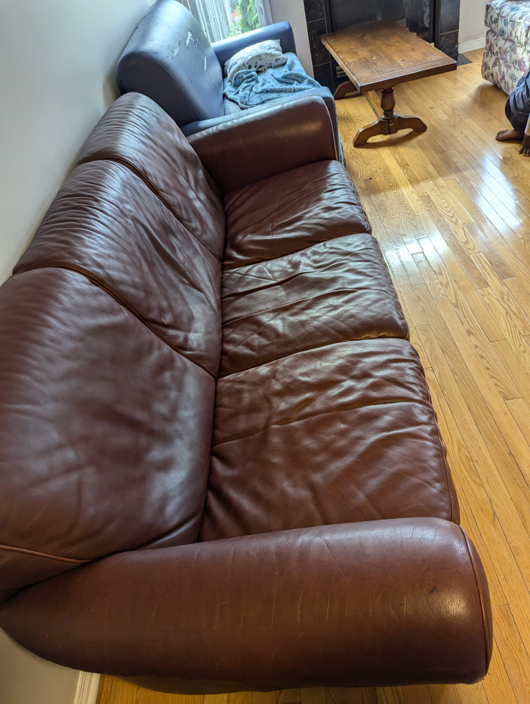 Couch and leather couch - photo 4