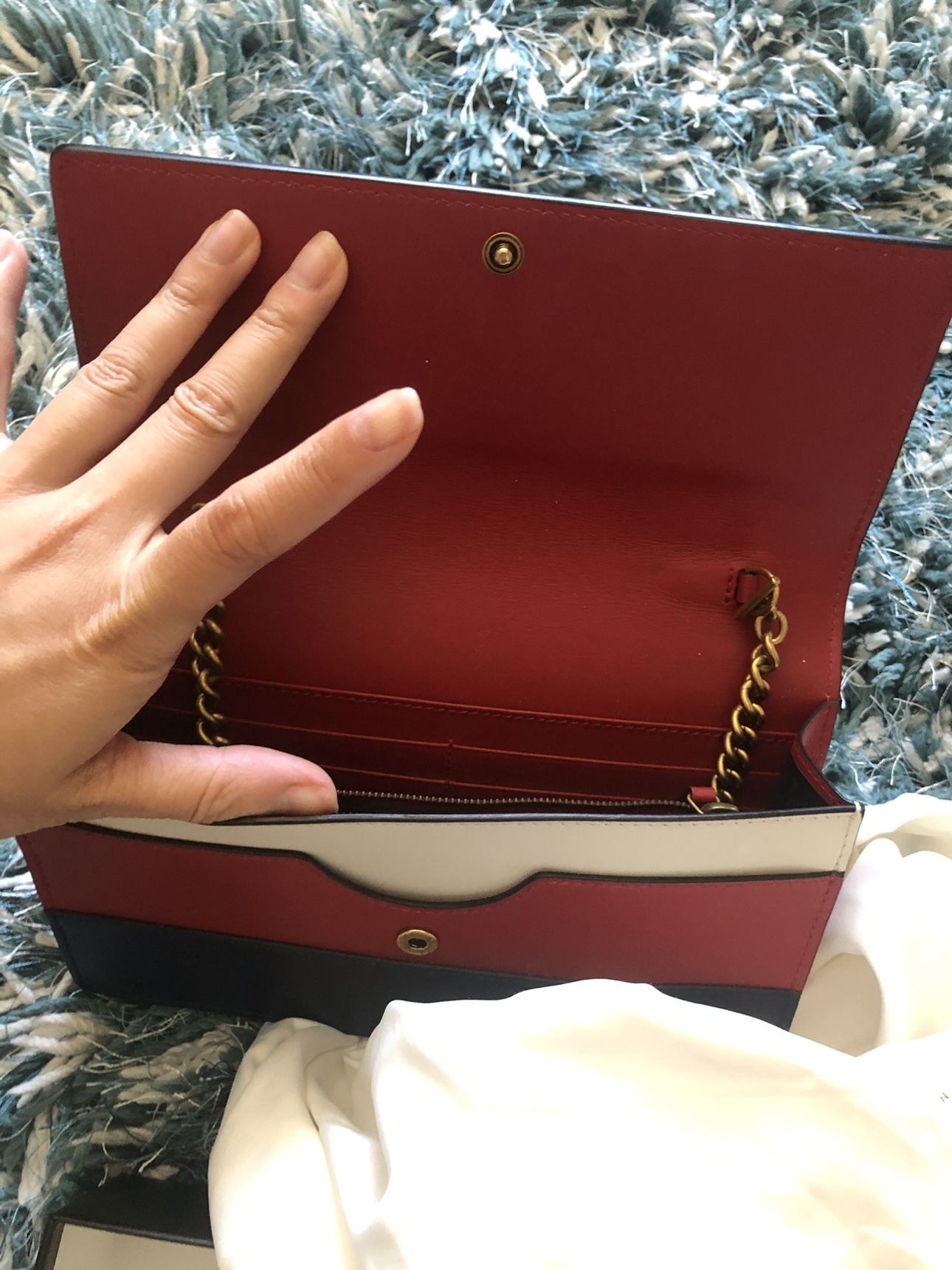 Gucci Chain Tricolor Queen Margaret Bee Mini Bag image indicator(4)