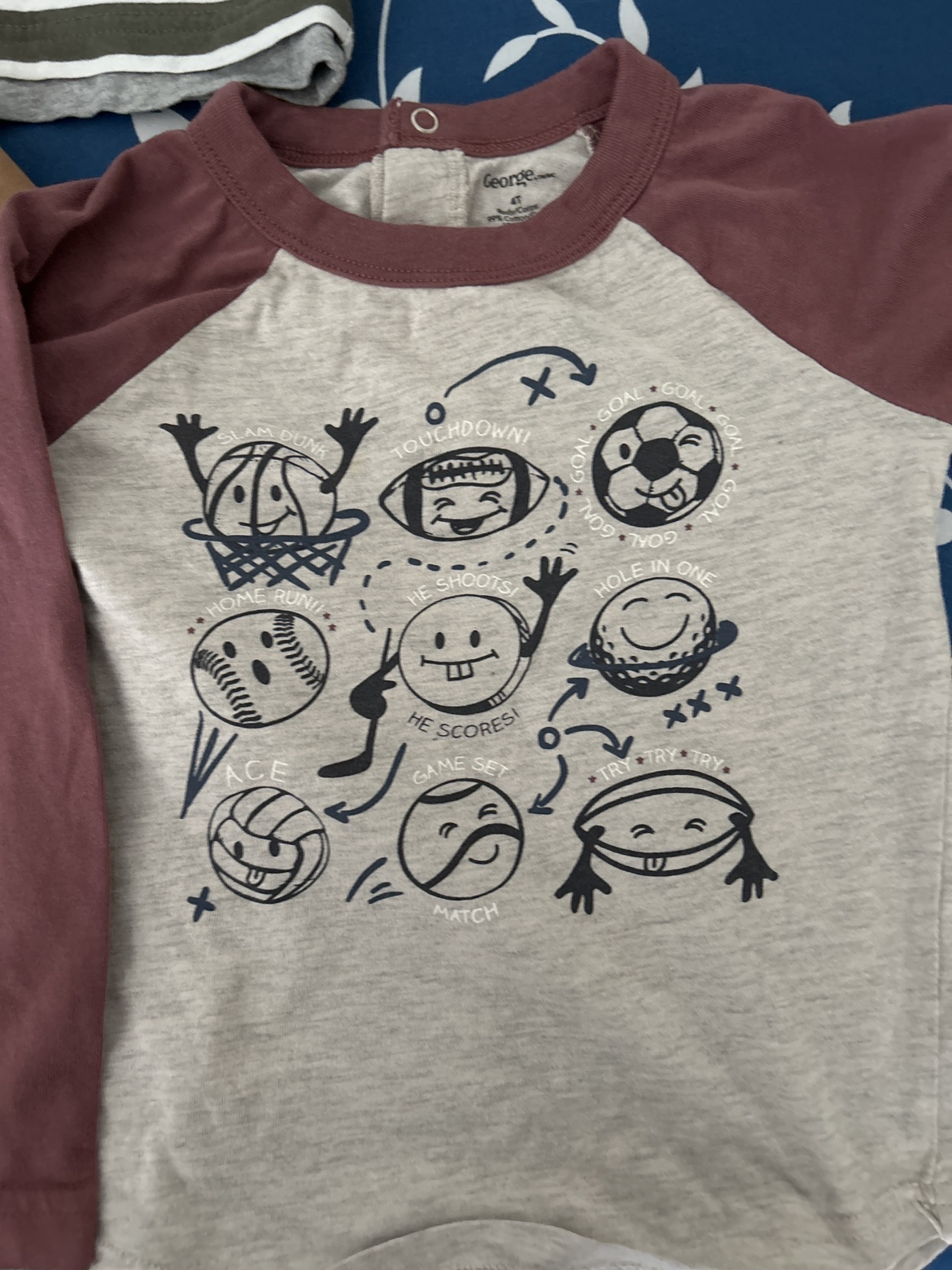 (3)Toddler long sleeve size (4T) image indicator(4)