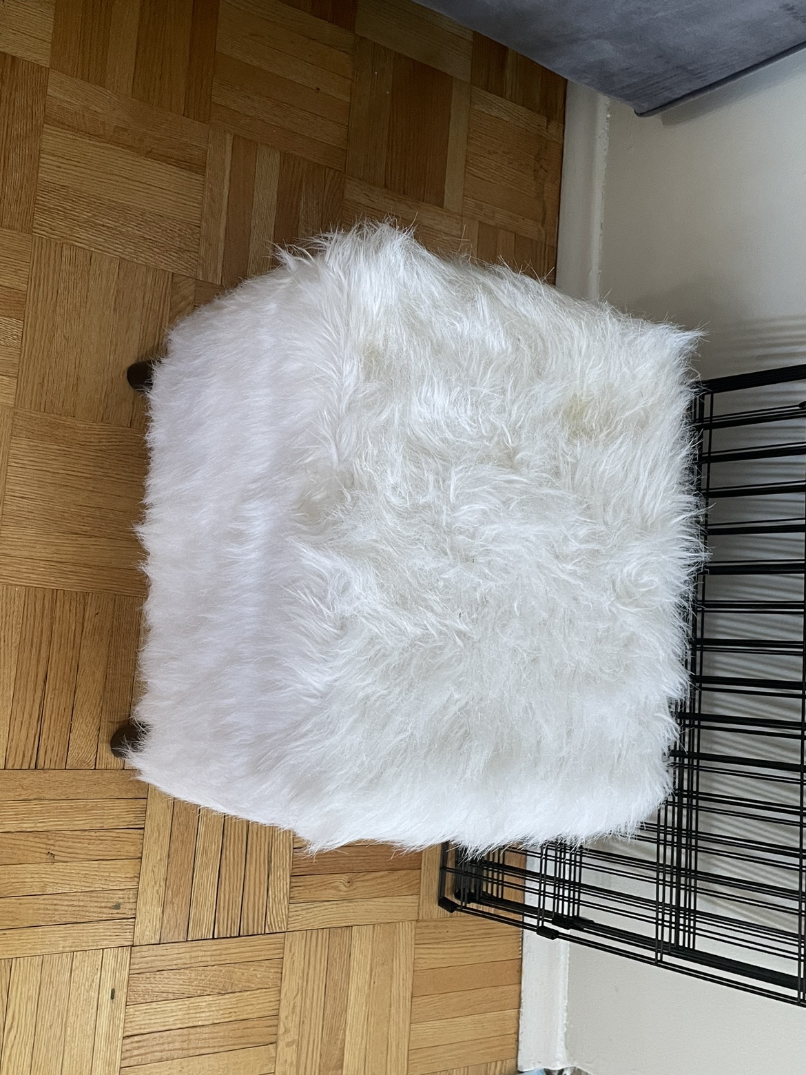 fluffy ottoman cube