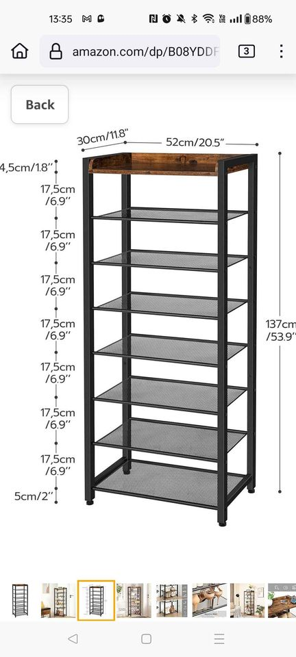 HOOBRO 8 Shoe Rack, 7 Metal Shelves, high quality!
