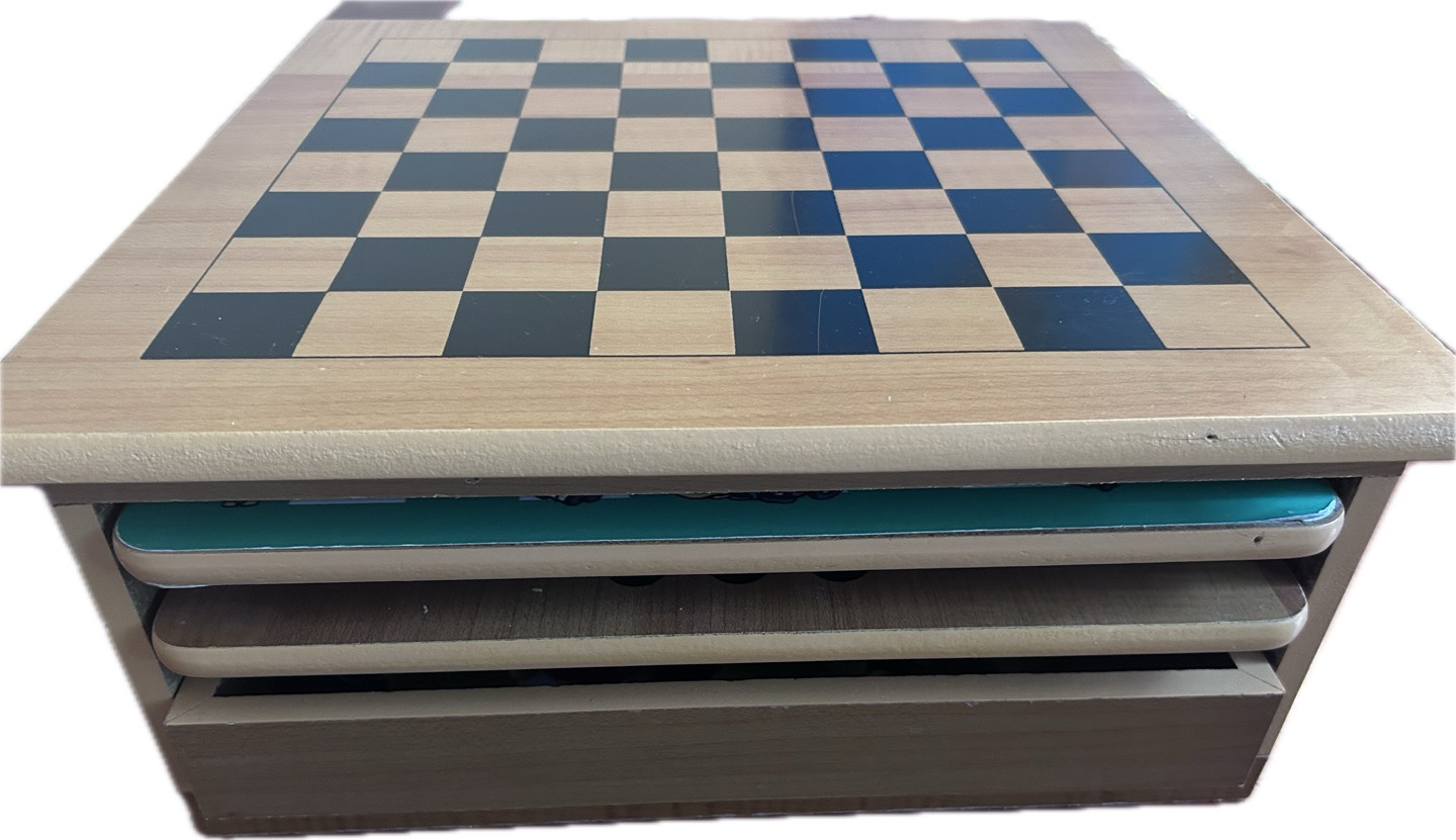 Wood Multi Games BOXED Set Chess, Checkers, Backgammon, etc. thumbnail