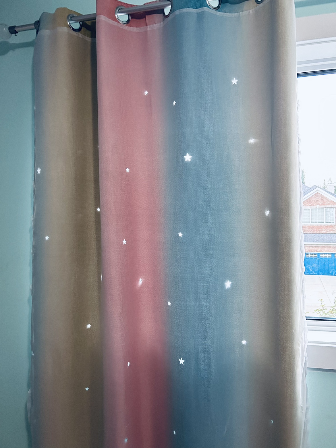 Kids colourful bedroom curtains 53”W x 63”L - photo 2