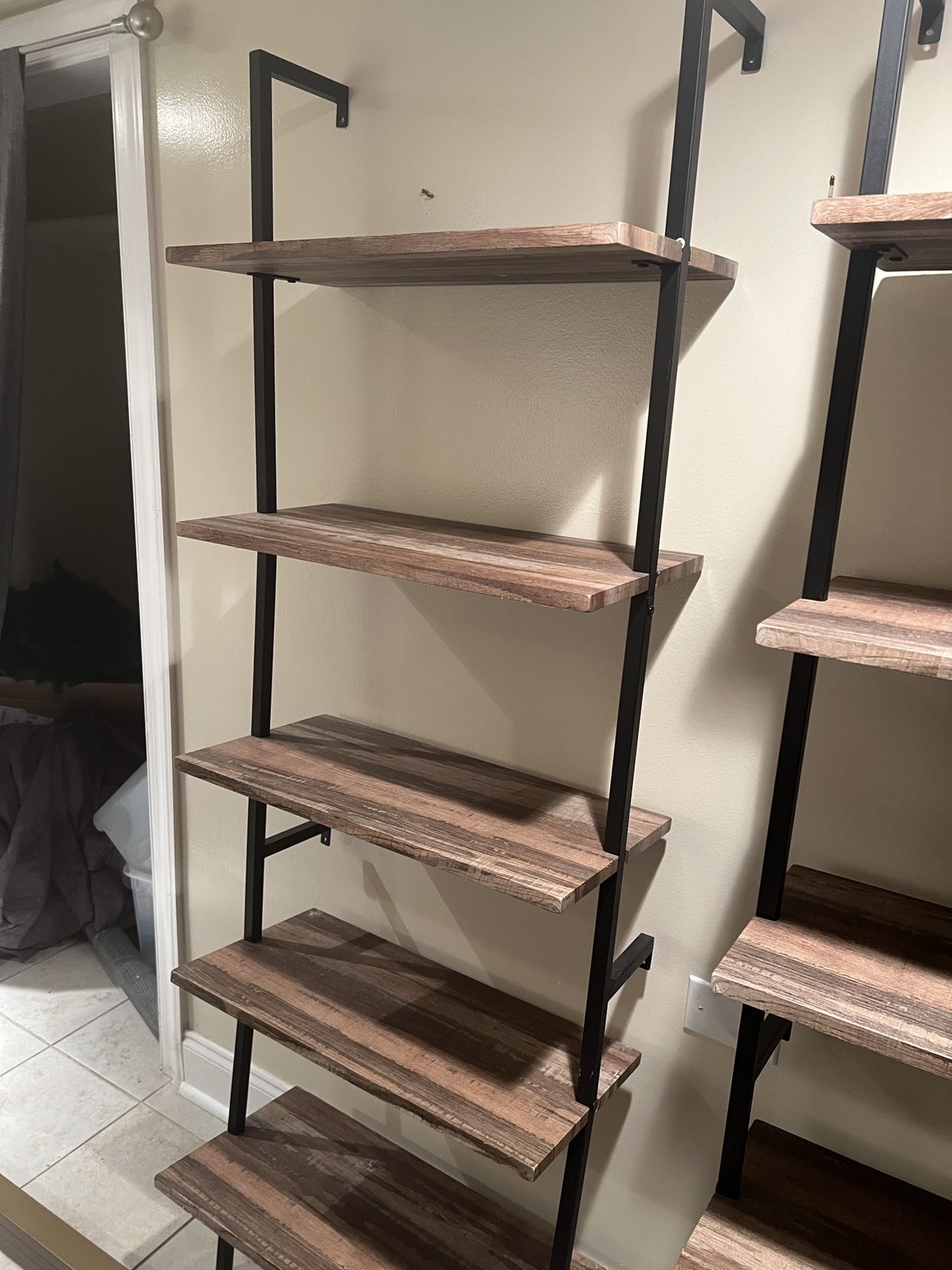 Industrial Bookcase 5 Tier Ladder Shelf (2)