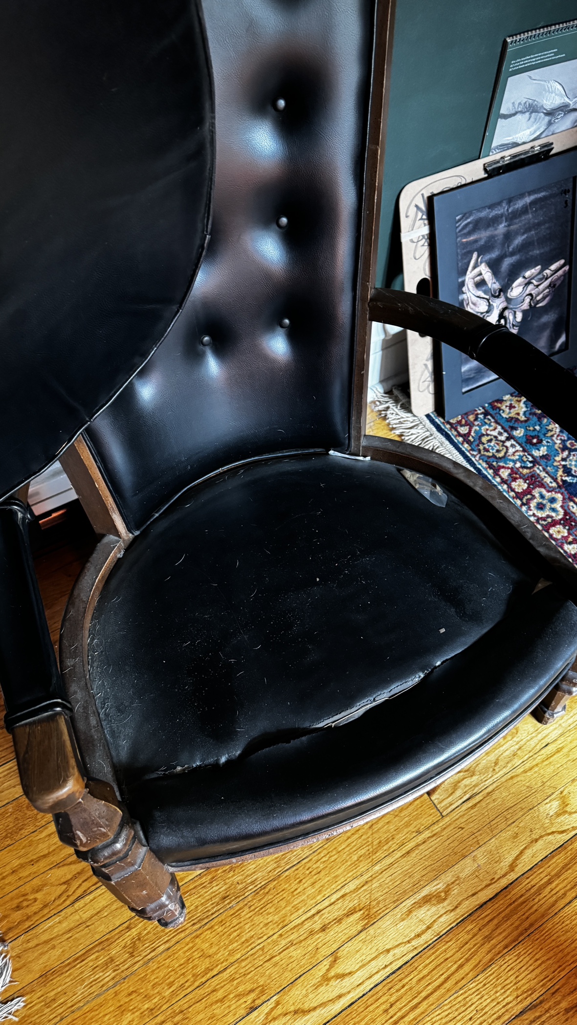 Vintage black leather chair - photo 3
