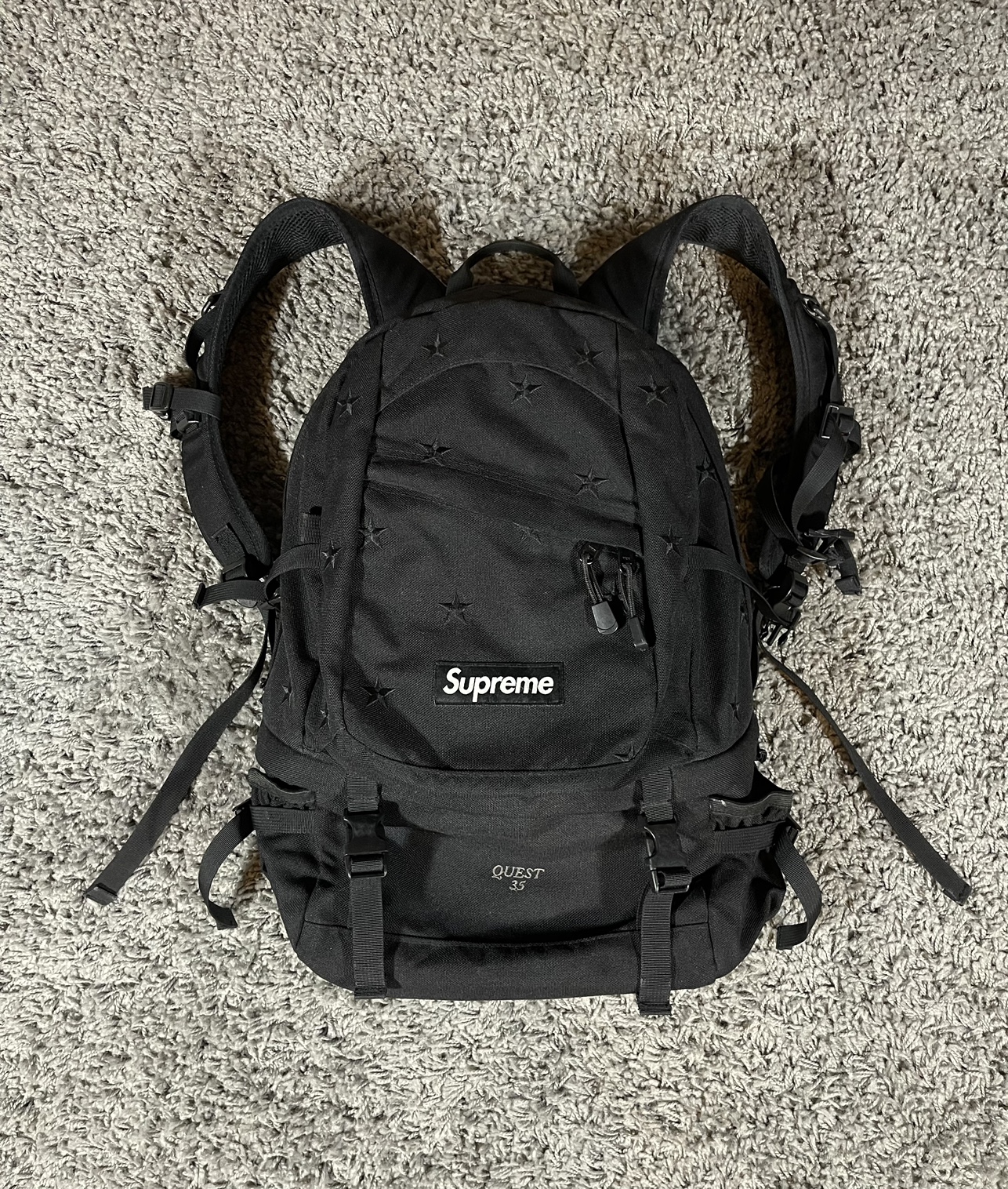 2013FW Supreme Stars Backpack Bag Quest 35 Cordura Fabric Black thumbnail