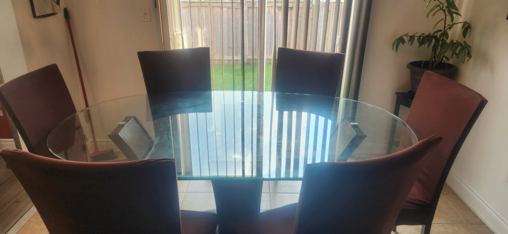 7 pcs Glass Dinning Table and Chairs - photo 2