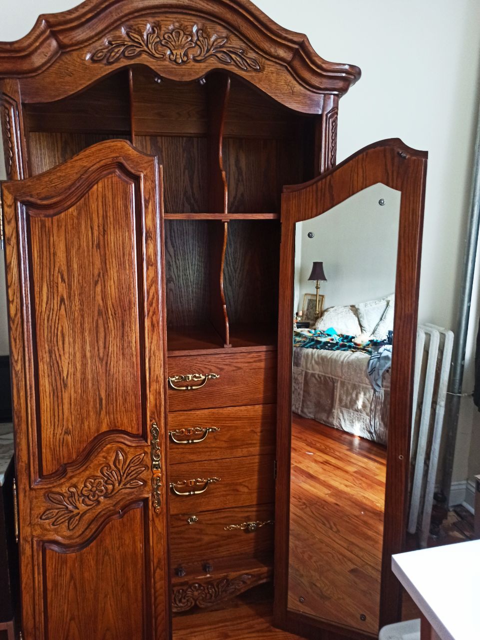 Large solid wood wardrobe