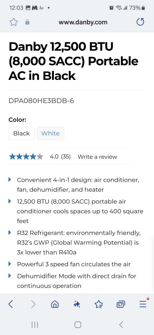 Danby 12,500 BTU Portable Air Conditioner - photo 2