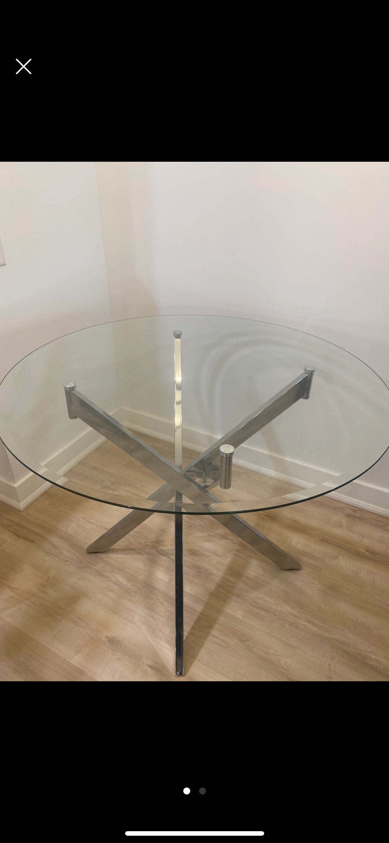 Round glass dining table
