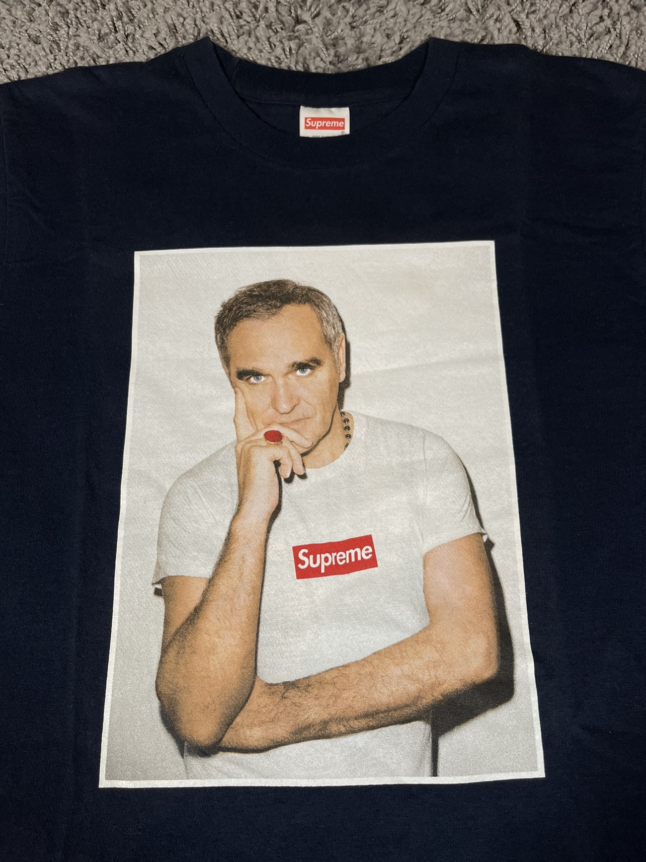 2016SS Supreme Morrissey Photo Tee Navy Blue image indicator(2)