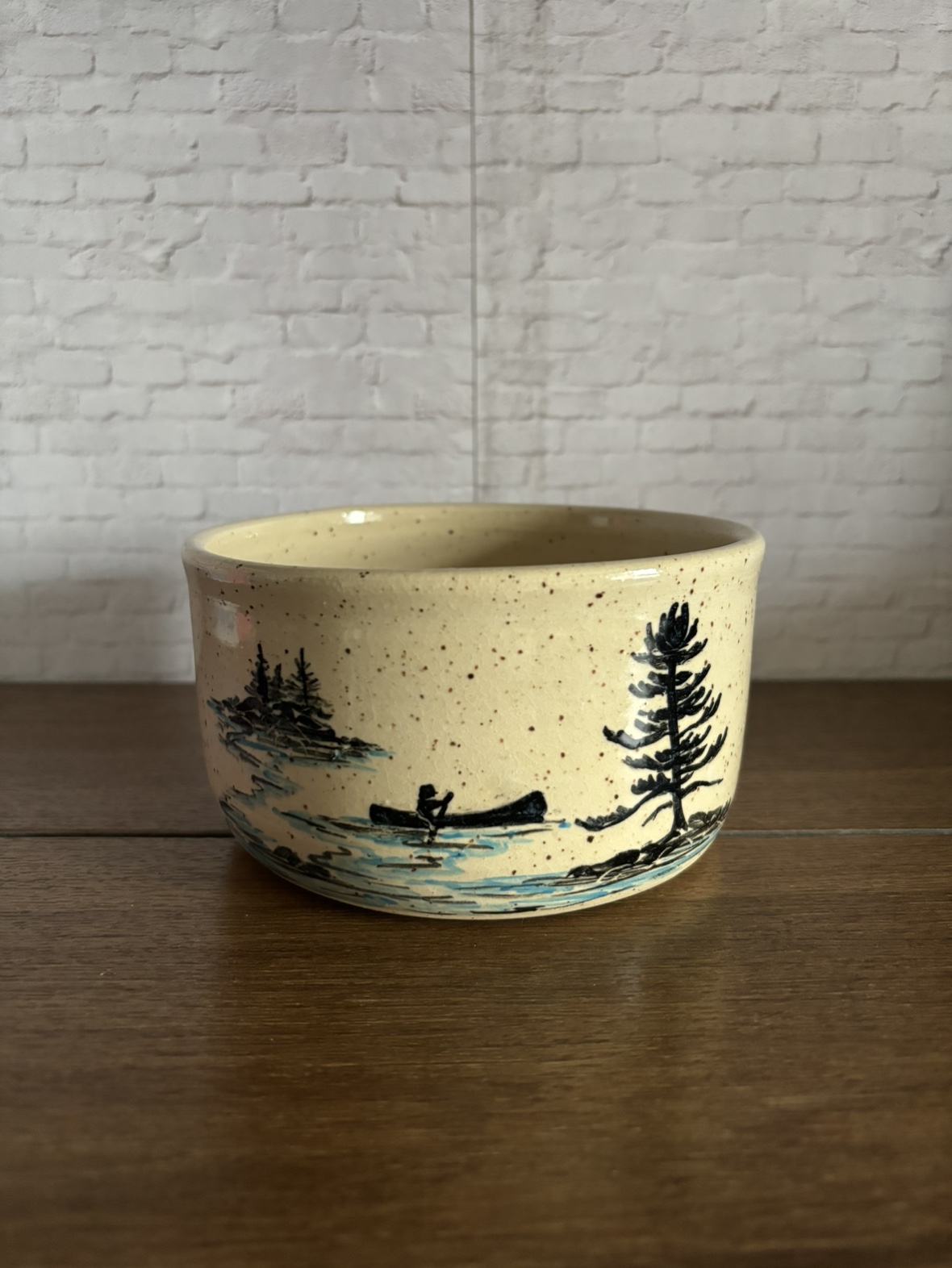 Handmade muskoka canoe cottage ceramic bowl thumbnail