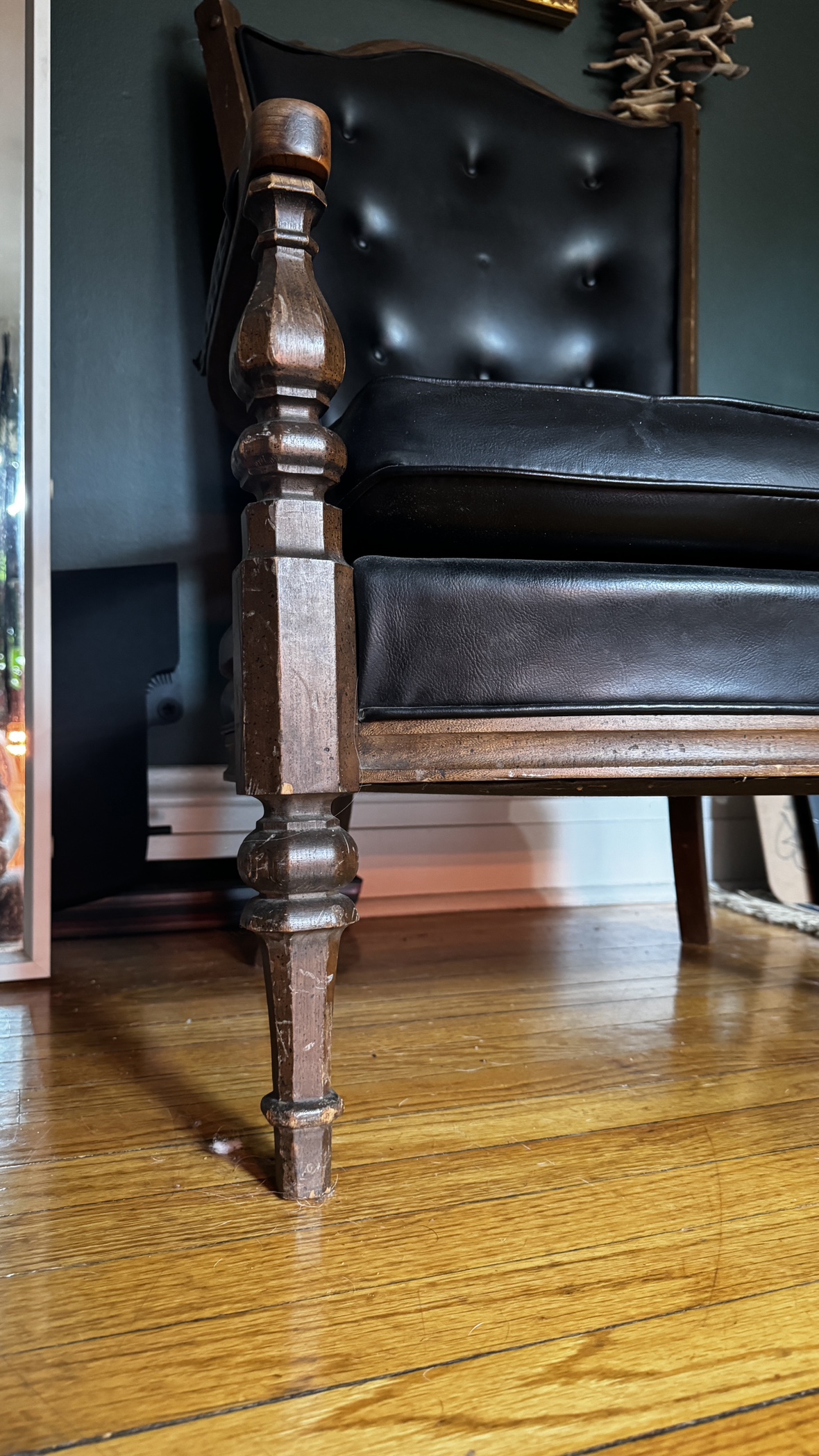 Vintage black leather chair - photo 5