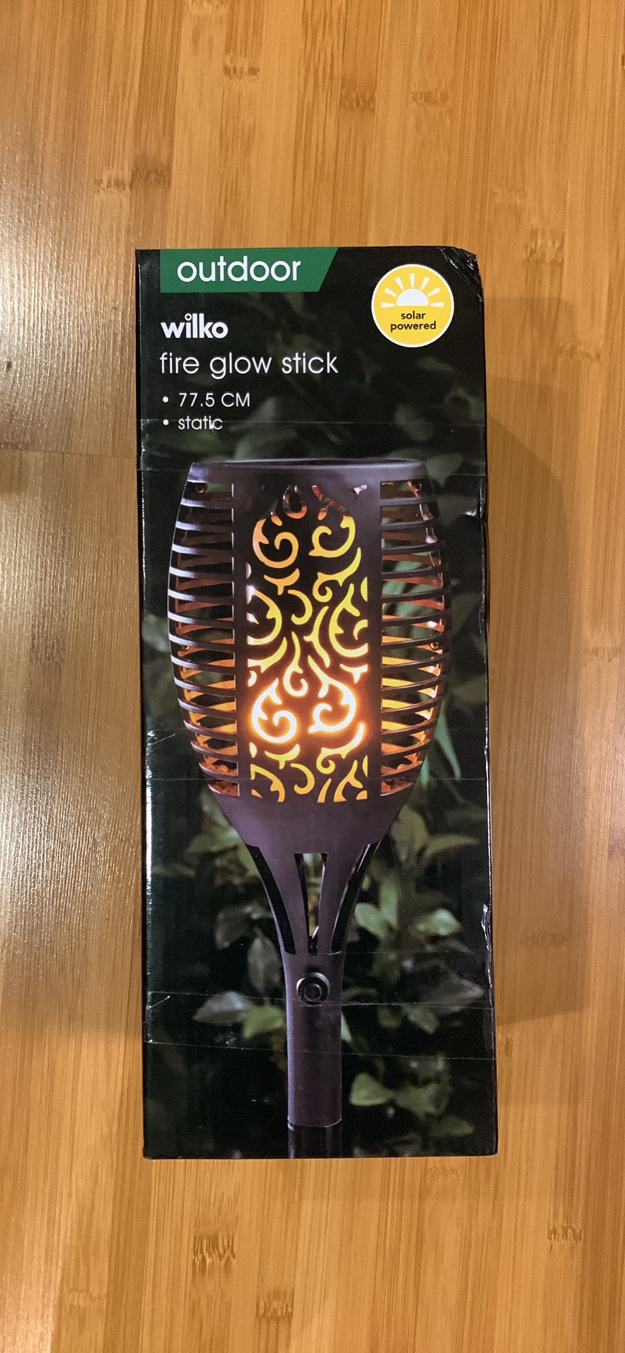 Pair of solar powered tiki-style stick lamps thumbnail