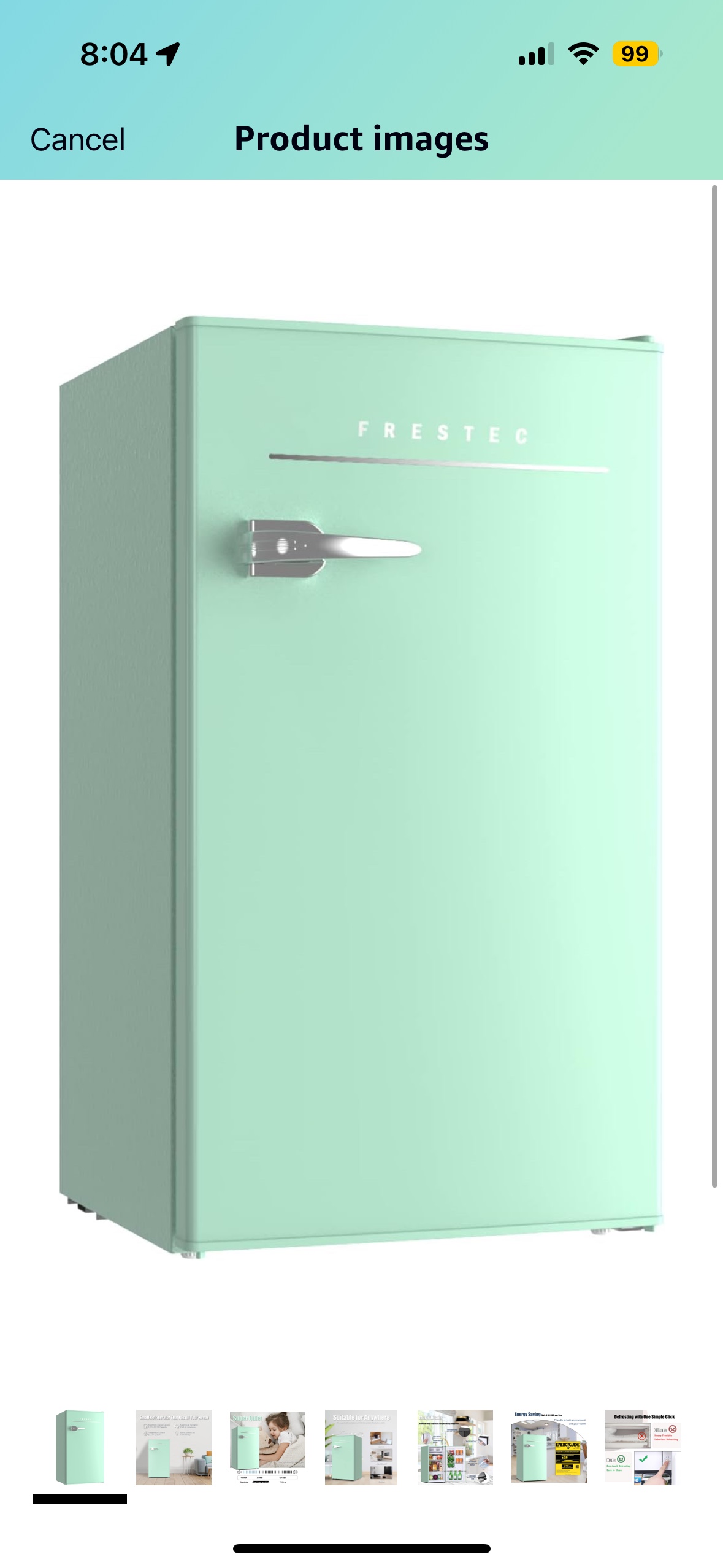 Mint green mini fridge - photo 3
