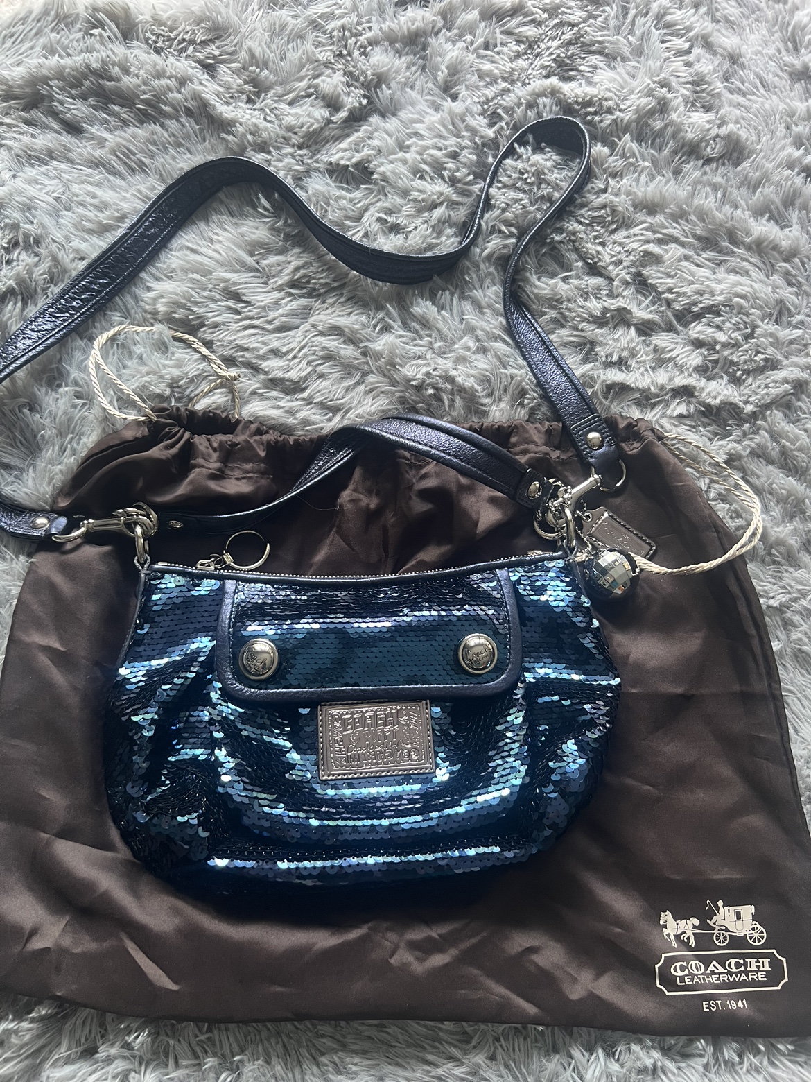 Coach Blue Sequin Purse Special Edition