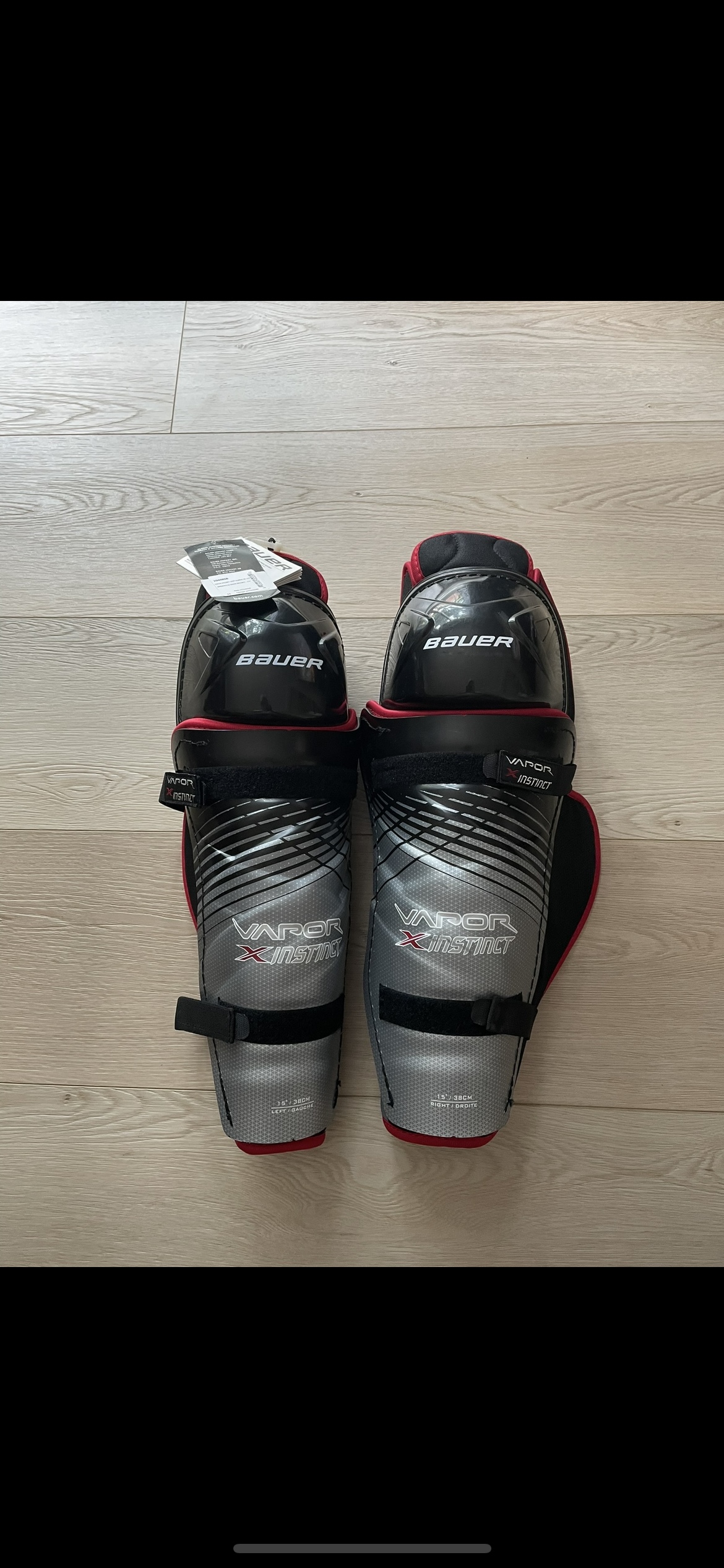 NEW W TAGS-Sr. 15” Bauer-Vapour       Instinct Shin Pads image indicator(2)