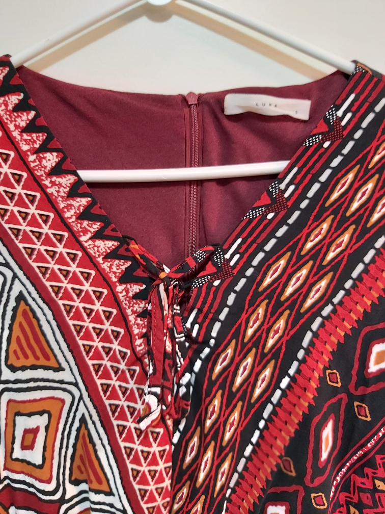 LUNA patterned longsleeve dress, size small (S) image indicator(2)