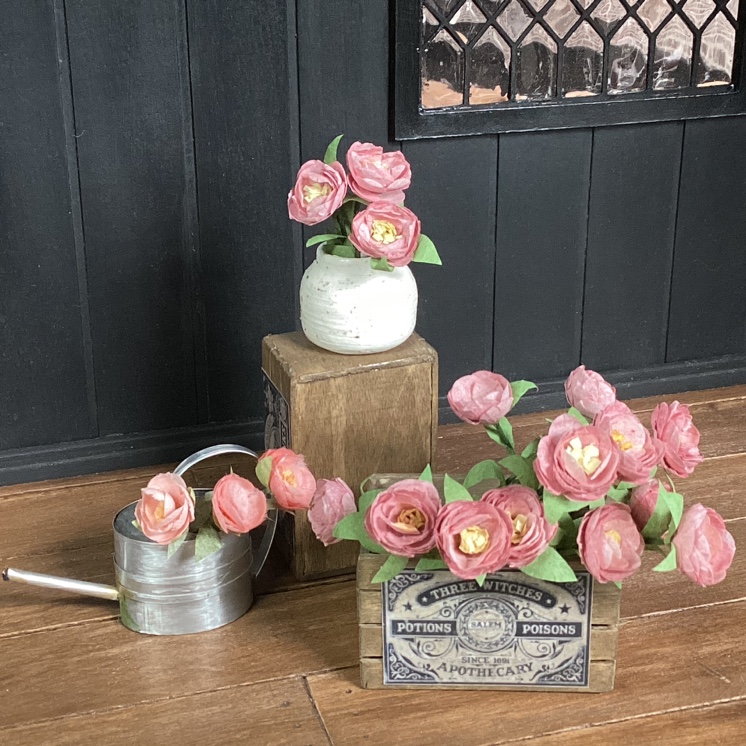 Miniature Peonies 1/12 Scale Dollhouse Decor image indicator(8)