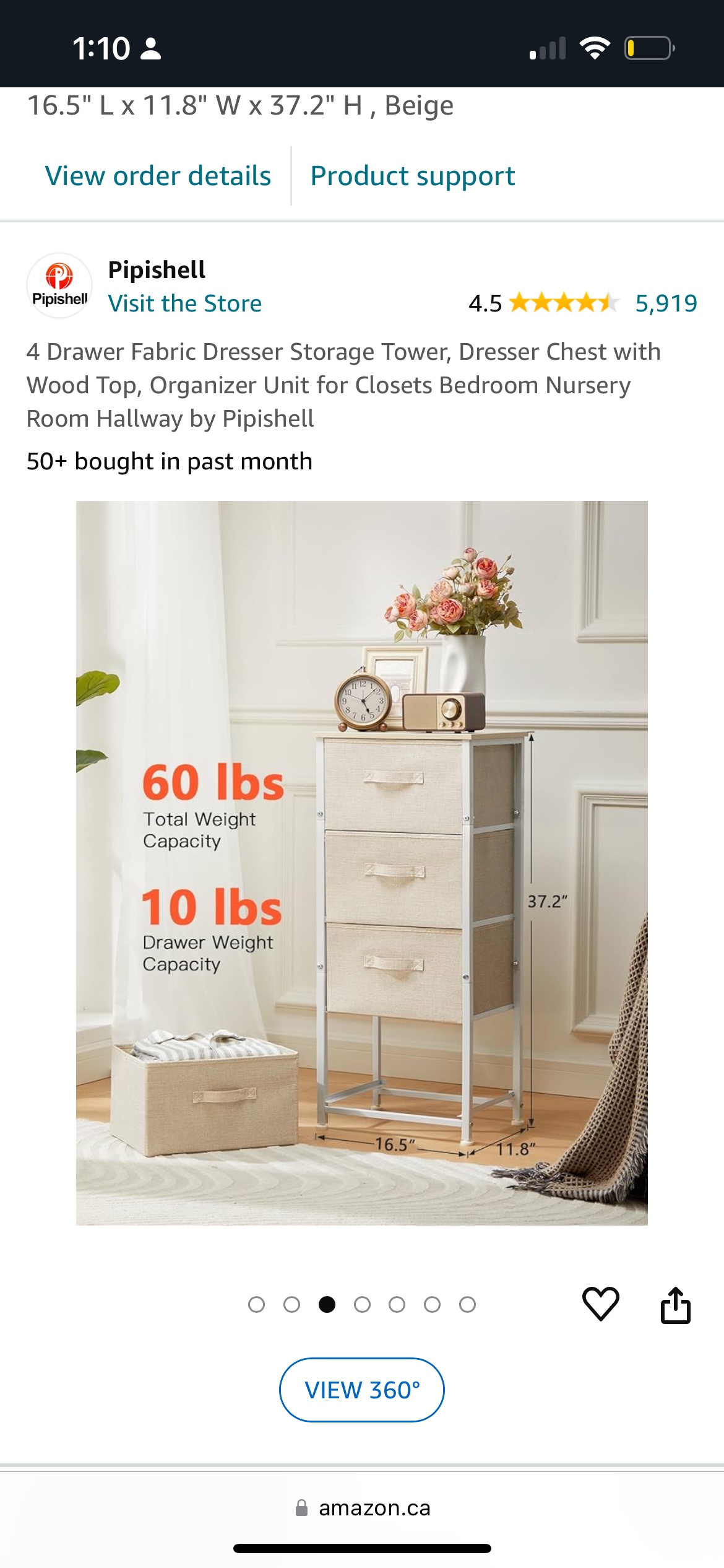 Amazon Drawer Fabric Dresser Storage - photo 4