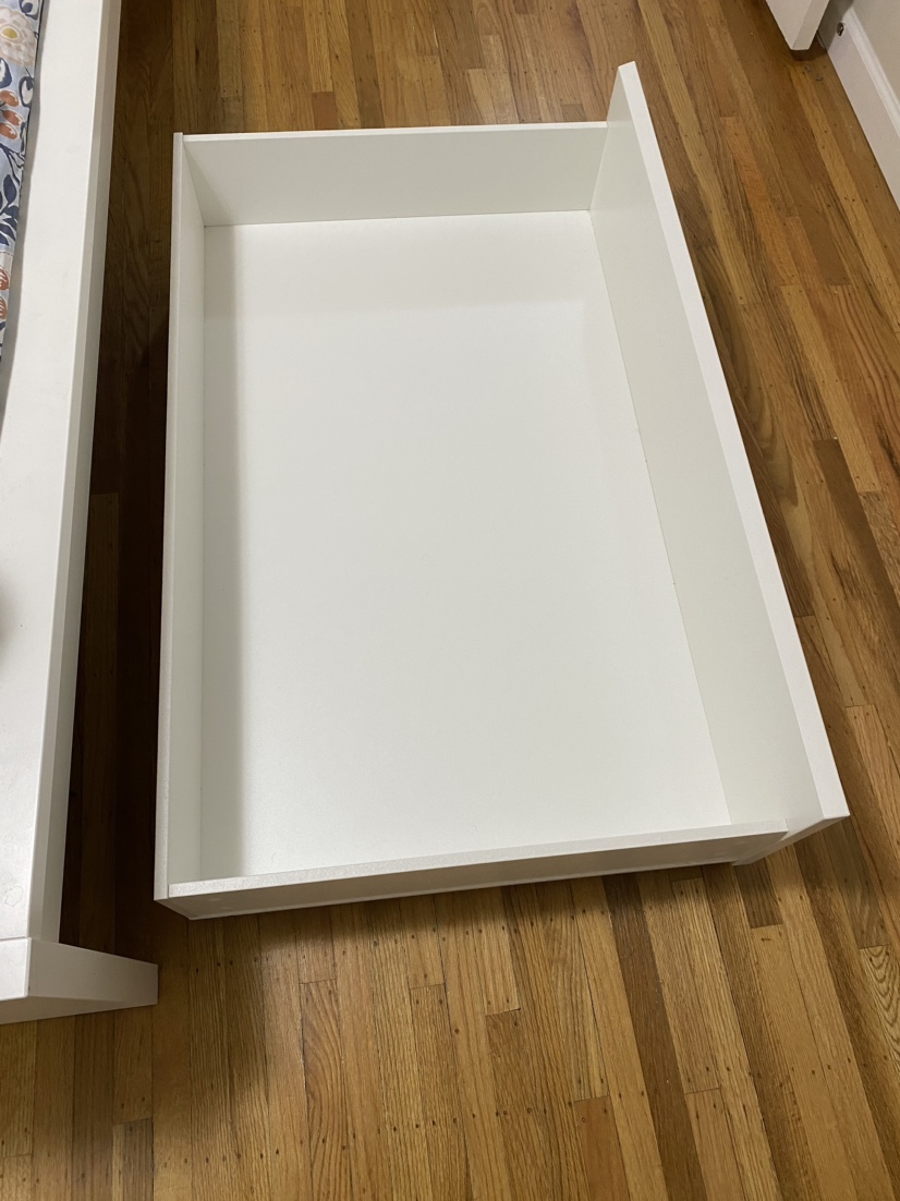 IKEA king size bed with 4 under-bed drawers and mattress - photo 5