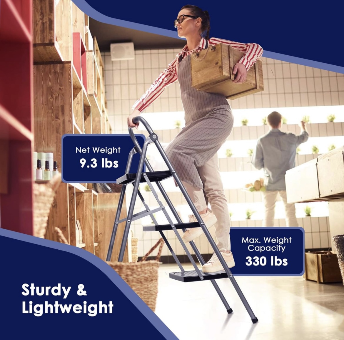 Steel 3-Step Stool Stepladder - photo 3