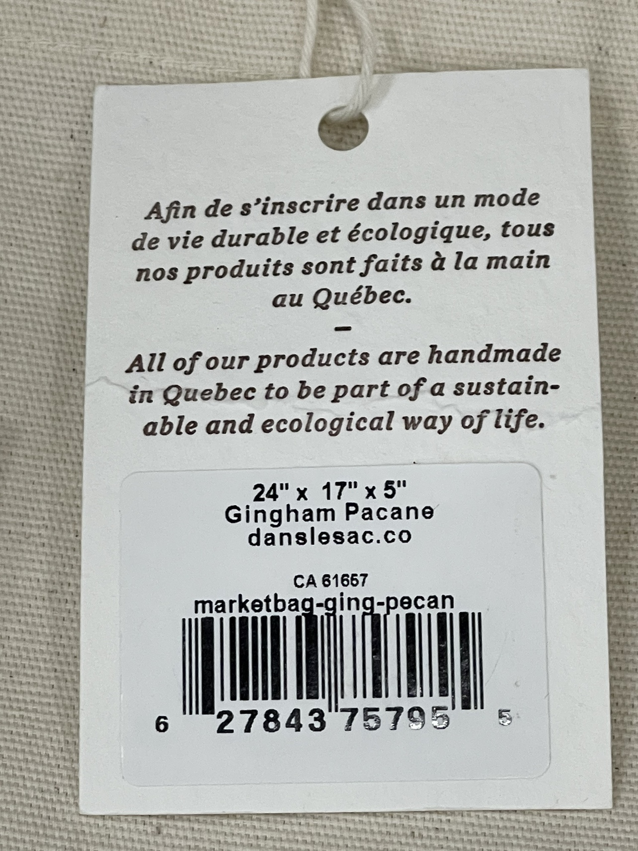 NEW! 100% COTTON EXTRA LARGE TOTE, by DANS LE SAC, image indicator(7)