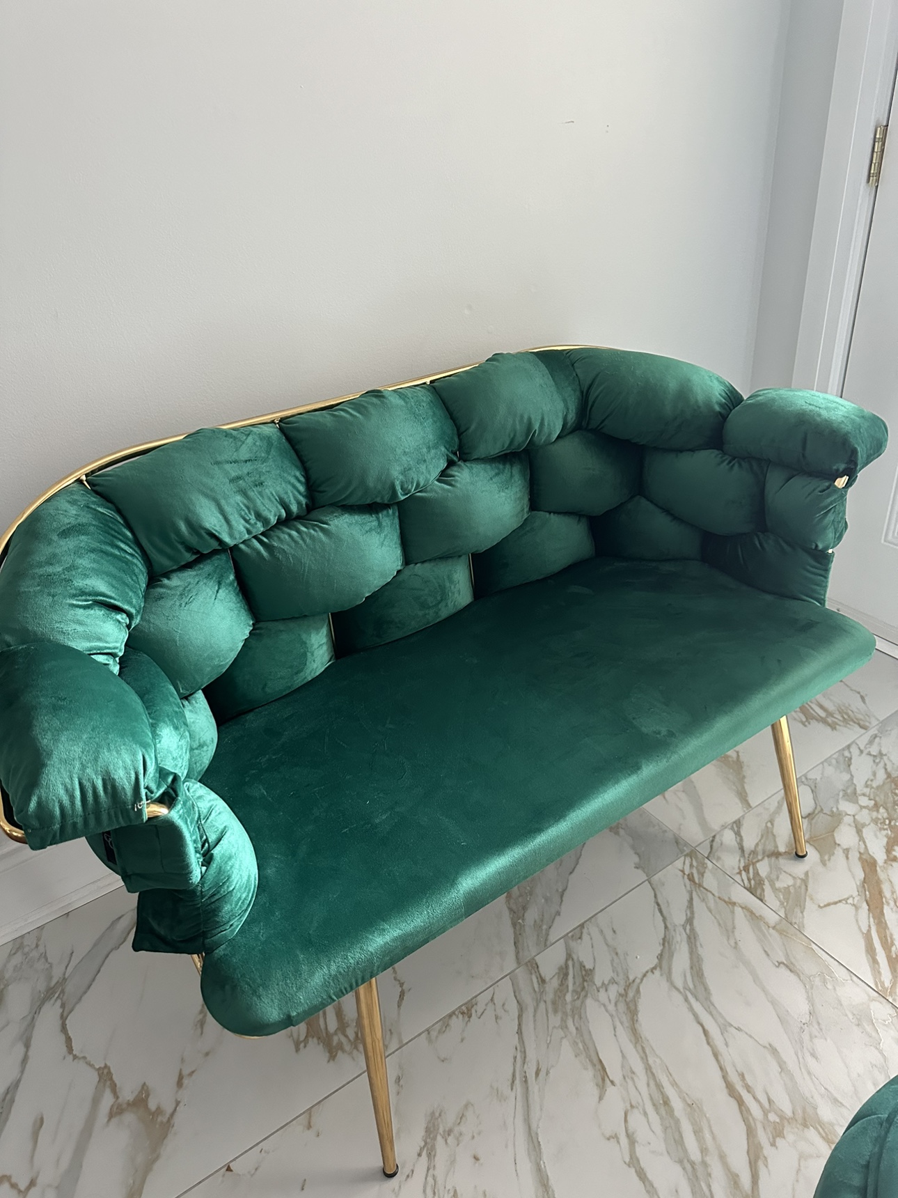 Green Velvet loveseat for sale - photo 3
