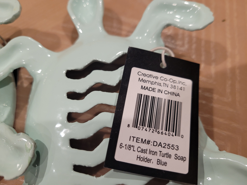 Set of 2 Cast Iron Sea Turtle Soap Holder / Soap Dish NEW image indicator(9)