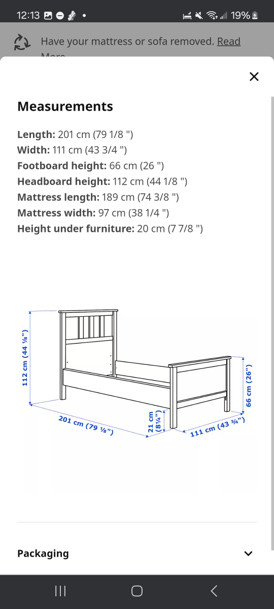 Ikea Hemnes bed Frame Twin$120/Luröy bed base $20/Box Spring $55 - photo 2