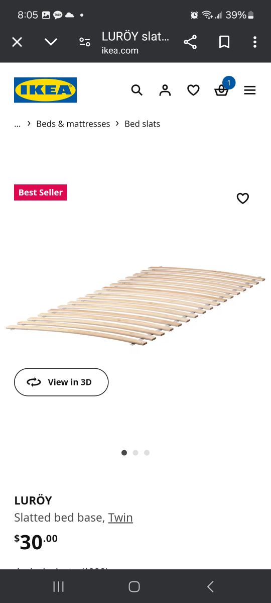 Ikea Hemnes bed Frame Twin$120/Luröy bed base $20/Box Spring $55 - photo 4