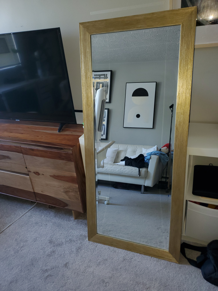 Gold framed mirror