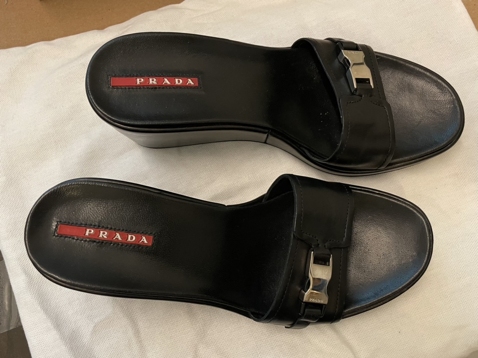 Vintage Leather Prada Wedges - photo 2
