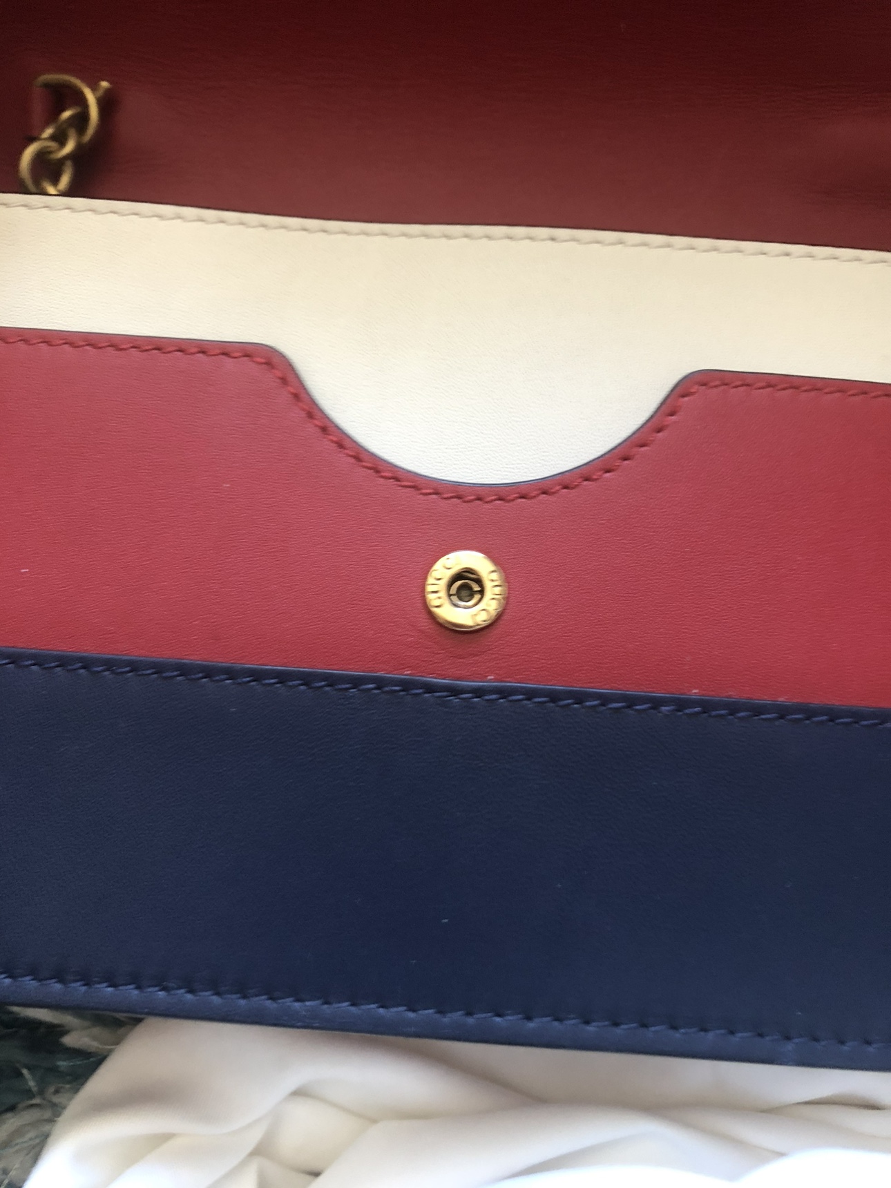 Gucci Chain Tricolor Queen Margaret Bee Mini Bag image indicator(2)